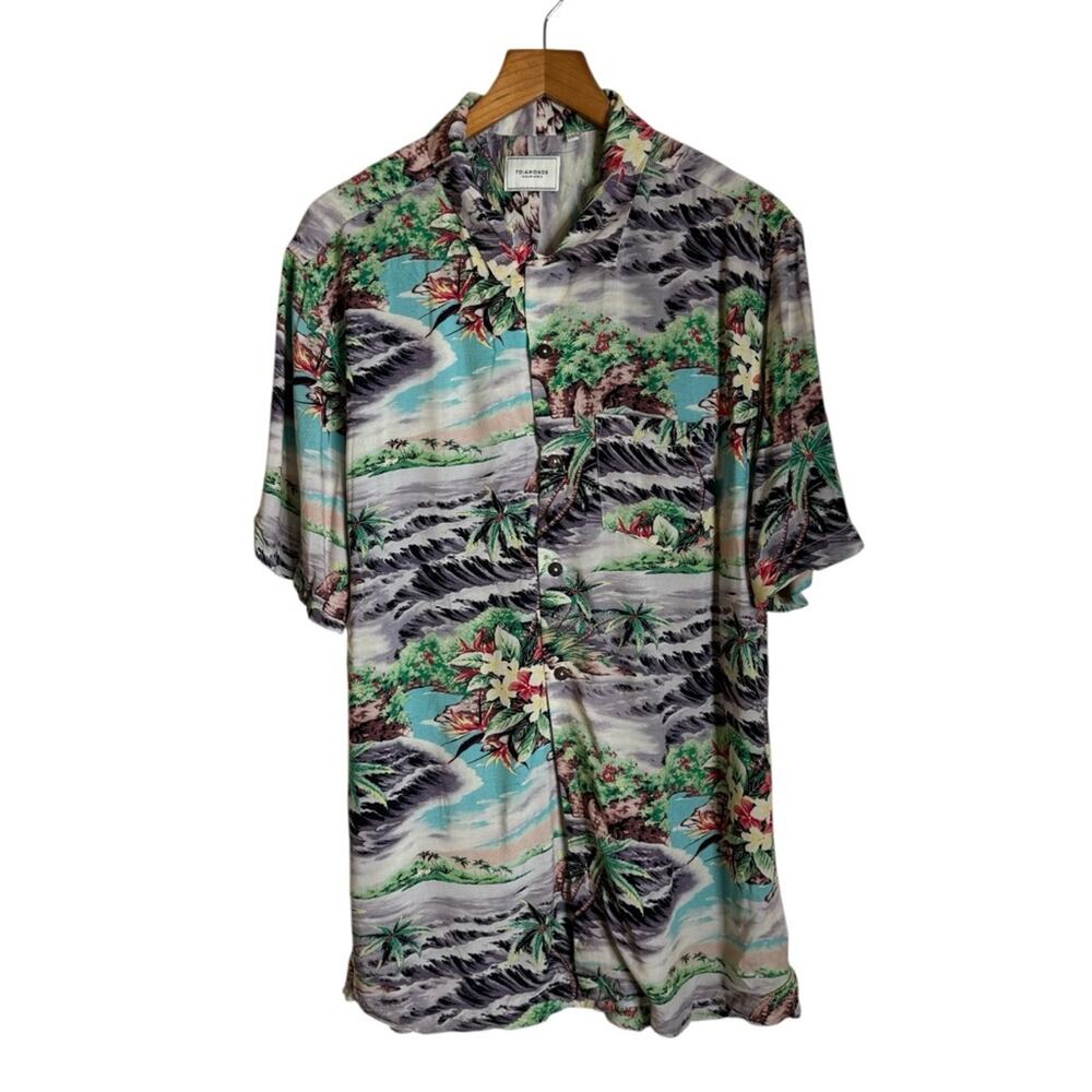 7 Diamonds Button Up‎ Hawaiian Shirt Mens Size Large
